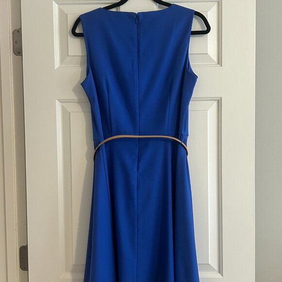 DB Dressbarn Fit & Flare Dress with Belt | vibrant, flattering, hard to find! - Picture 8 of 8